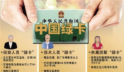 我國(guó)“綠卡”繼續(xù)降門檻