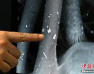 據(jù)他介紹，通過(guò)實(shí)驗(yàn)看到的主要是固態(tài)的霧霾顆粒，有碳酸鈣、氧化鐵、硫酸鹽等，非固態(tài)的氣溶膠則要通過(guò)另外的方式才能看到。