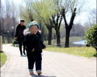 大風過后,今日又回歸晴好天氣。不少市民來到公園踏青游玩，享受春日暖陽。