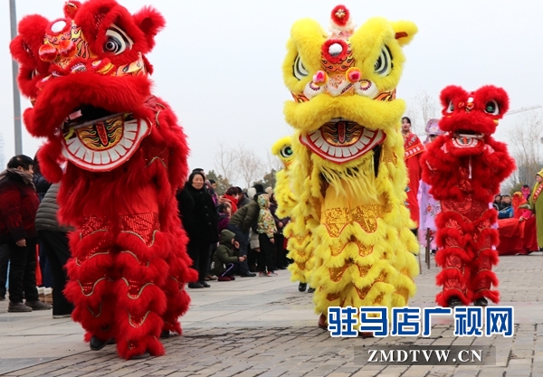 舞龍、耍獅、扭秧歌 駐馬店民間藝術(shù)展演吸引數(shù)千市民圍觀