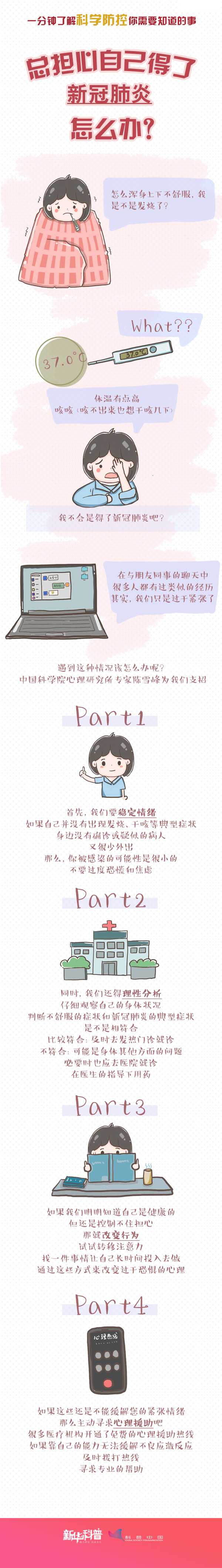 一分鐘了解科學防控你需要知道的事：總擔心自己得了新冠肺炎怎么辦？