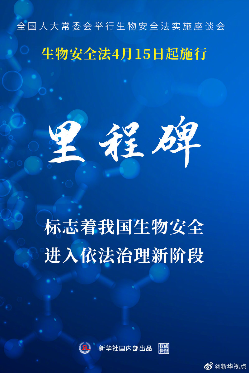 里程碑！生物安全法將自4月15日起施行