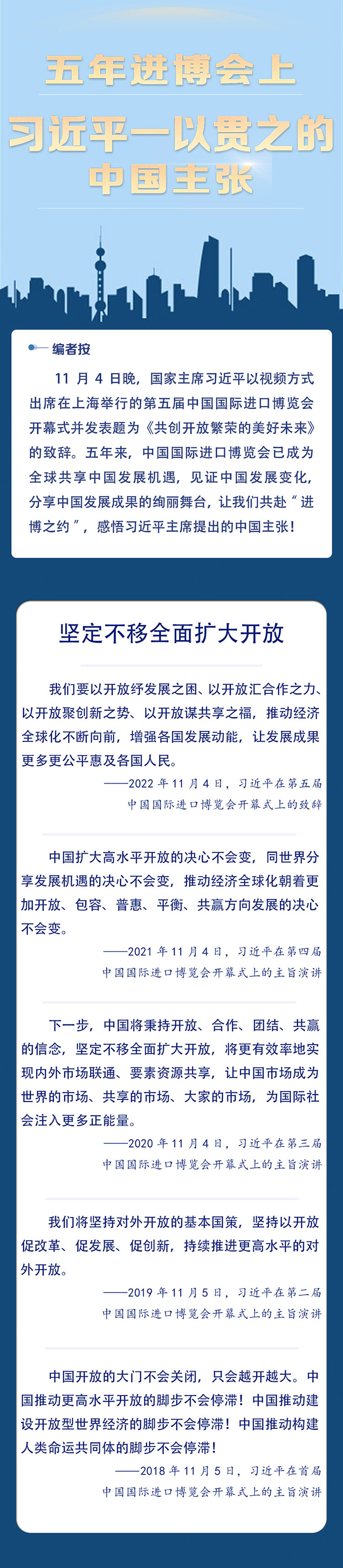 五年進博會上習(xí)近平一以貫之的中國主張
