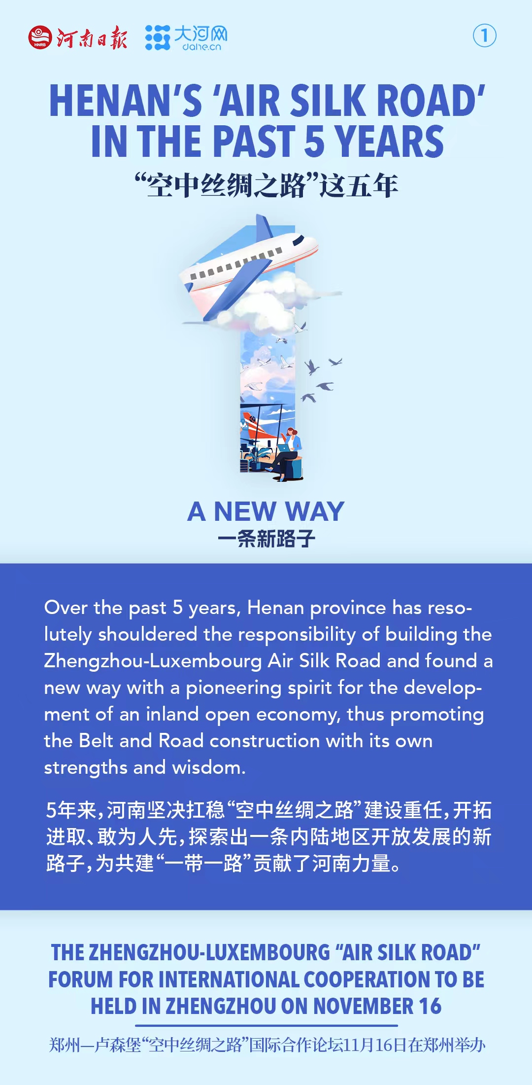 雙語(yǔ)海報(bào)丨“空中絲綢之路”這五年