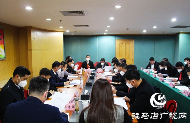 參加市政協五屆一次會議的委員們分組討論四屆市政協常務委員會工作報告和提案工作情況