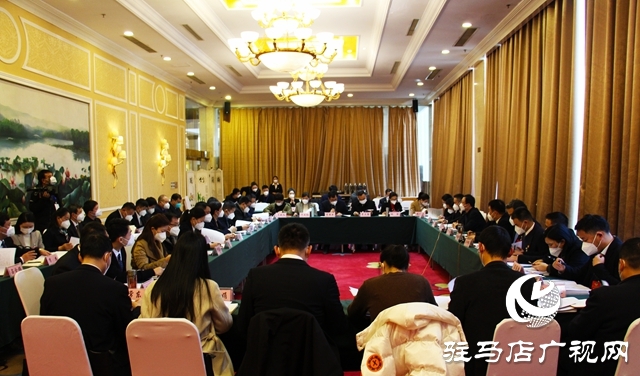 參加市政協五屆一次會議的委員們分組討論四屆市政協常務委員會工作報告和提案工作情況