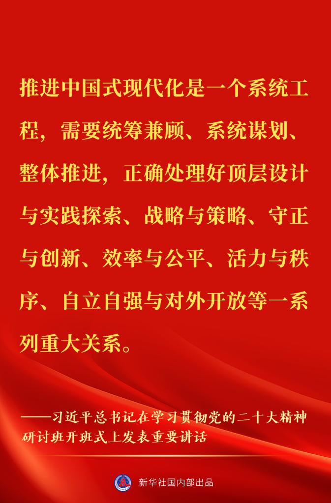 “正確理解和大力推進中國式現(xiàn)代化”——習(xí)近平總書記在學(xué)習(xí)貫徹黨的二十大精神研討班開班式上重要講話金句來了！
