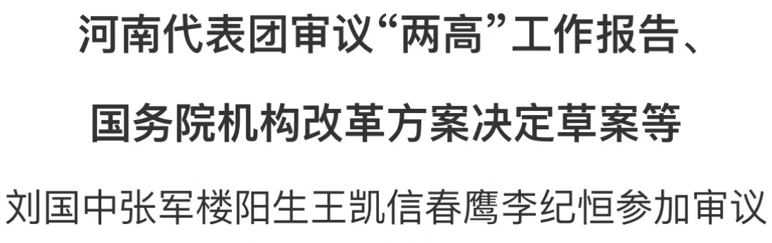 河南代表團審議“兩高”工作報告、國務院機構(gòu)改革方案決定草案等