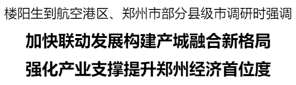 樓陽(yáng)生到航空港區(qū)、鄭州市部分縣級(jí)市調(diào)研