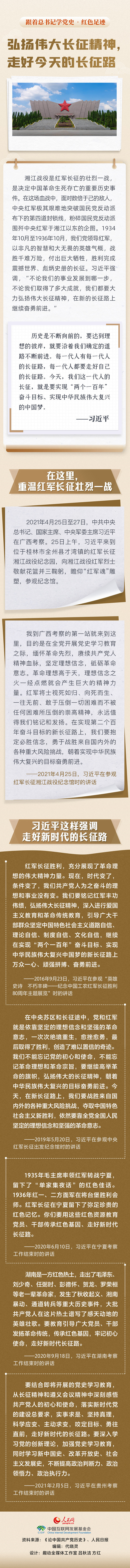 跟著總書記學黨史·紅色足跡 弘揚偉大長征精神，走好今天的長征路