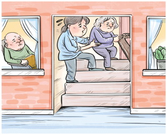 門口就在眼前，失能老年人難“走”出去