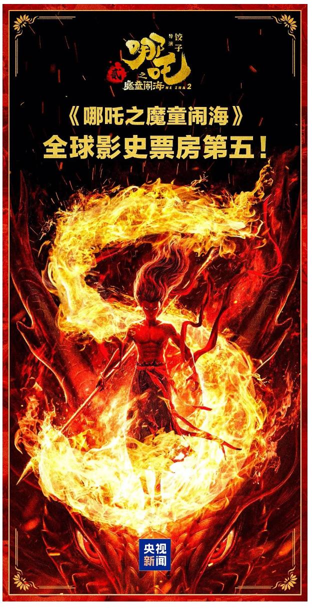 《哪吒2》，全球前5！