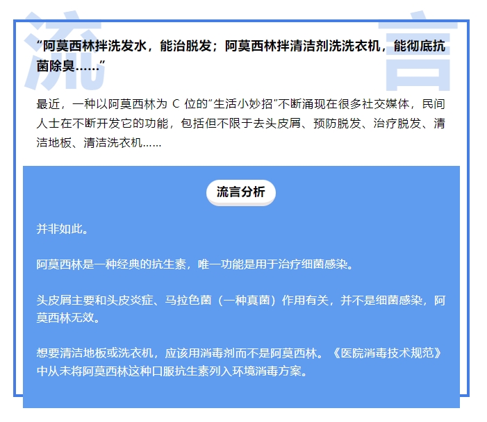 用阿莫西林洗頭，能治療脫發(fā)？別信！