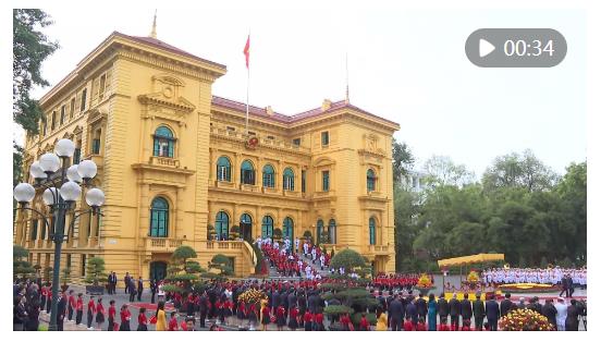 新華社快訊：中共中央總書記、國家主席習(xí)近平出席越共中央總書記蘇林舉行的歡迎儀式