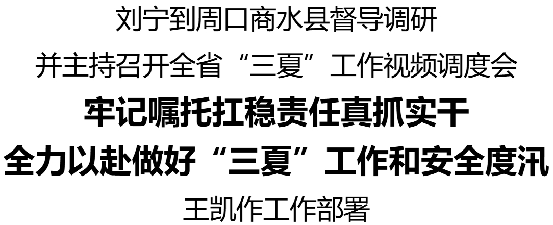 劉寧到周口商水縣督導(dǎo)調(diào)研并主持召開全省“三夏”工作視頻調(diào)度會