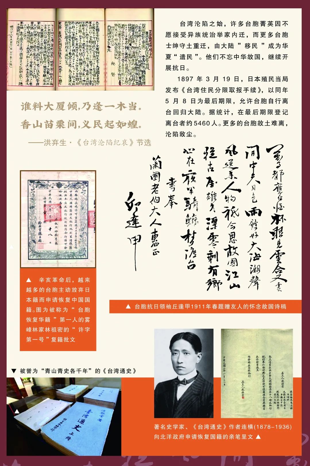誓不臣倭 | 1895-1945 臺胞家族抗日救亡歷史圖文展