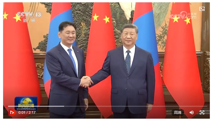 習(xí)近平會(huì)見(jiàn)蒙古國(guó)總統(tǒng)呼日勒蘇赫
