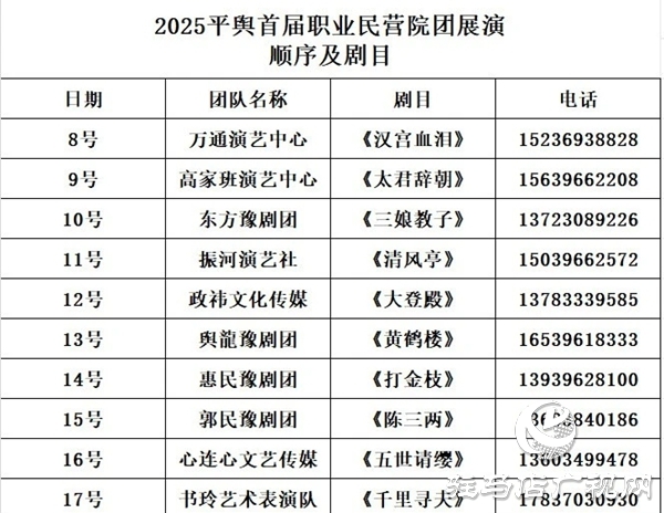 為期十天的2025年“平輿有戲”職業(yè)民營院團戲曲展演鳴鑼開唱