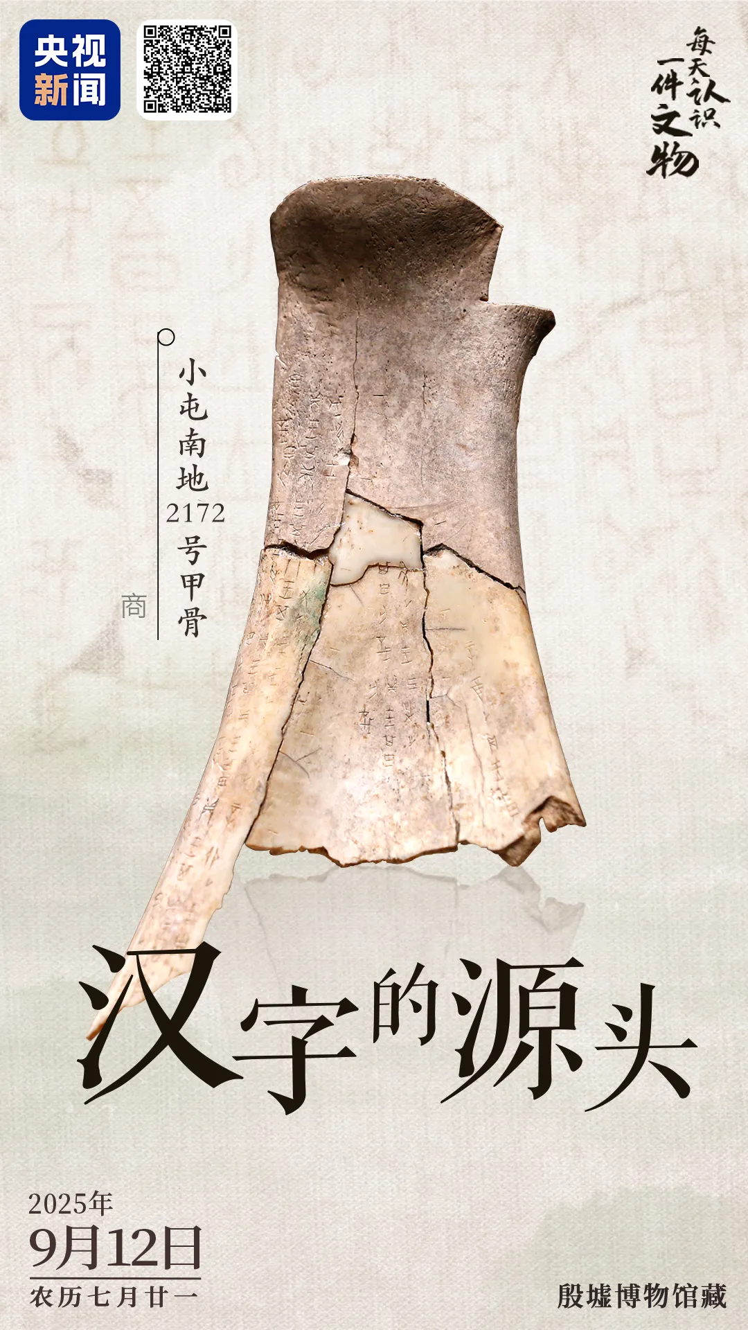 文博日歷丨透過這片“明星甲骨”，一起尋找漢字的源頭！