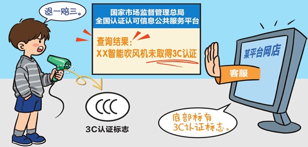 售賣未取得3C認(rèn)證卻粘貼該認(rèn)證標(biāo)志的產(chǎn)品