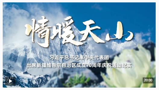 時政紀錄片丨情暖天山——習近平總書記率中央代表團出席新疆維吾爾自治區(qū)成立70周年慶?；顒蛹o實