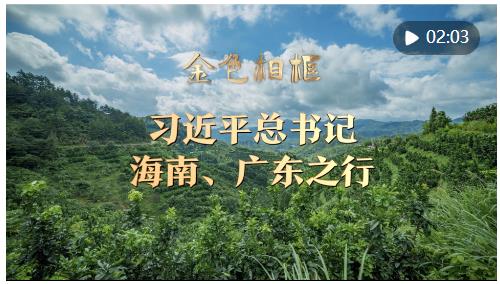 金色相框｜習(xí)近平總書(shū)記海南、廣東之行