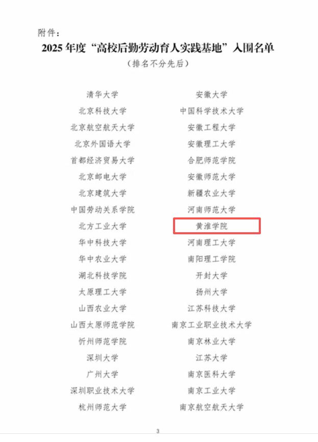 黃淮學(xué)院獲評全國高校后勤勞動育人實踐基地