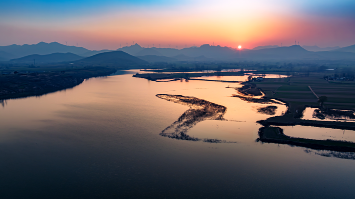 縣區(qū)動態(tài)|湖鏡映霞彩 落日醉余暉