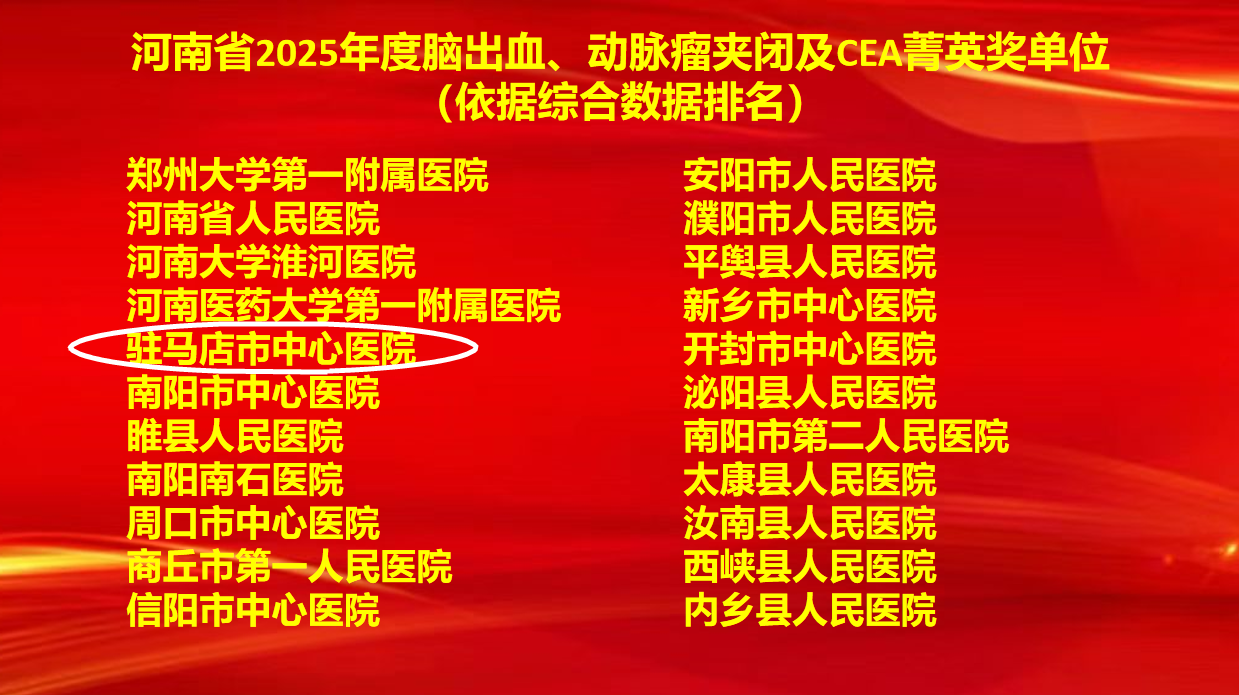 6項(xiàng)集體獎(jiǎng)+7項(xiàng)個(gè)人獎(jiǎng)！駐馬店市中心醫(yī)院卒中防治工作再創(chuàng)佳績(jī)