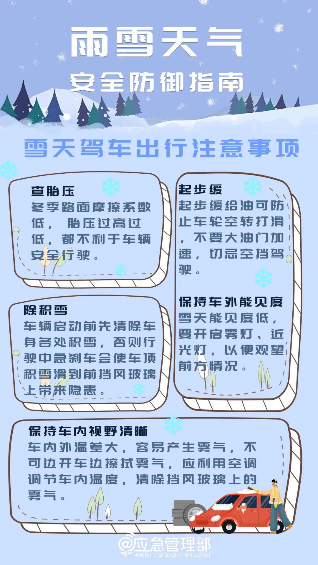 應急提醒：雨雪天氣安全防御指南